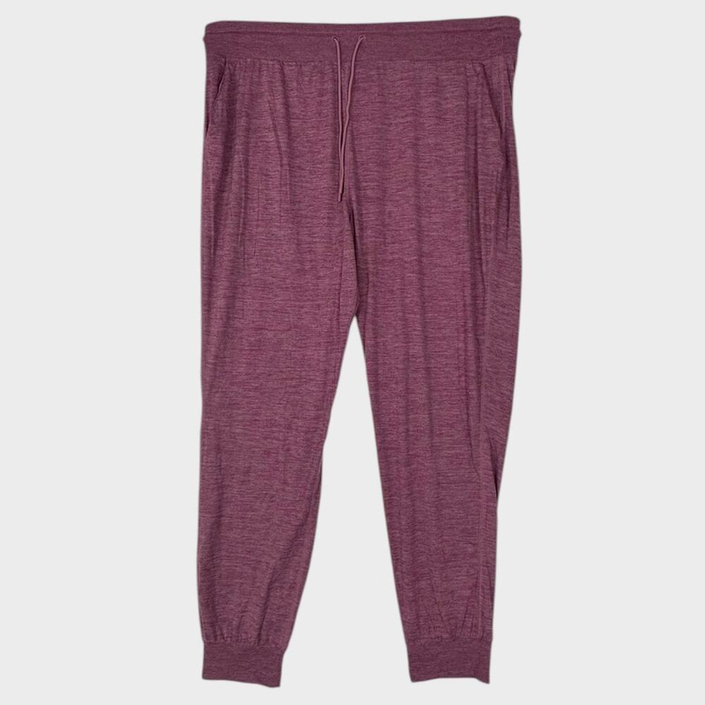 Crane XL Knit Lounge Joggers Heathered Plum/Burgundy Drawstring